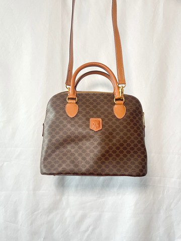 Celine啡色凱旋門貝殼包手提肩背斜肩側背包 配原裝肩帶 日本中古