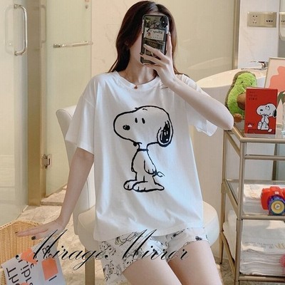 パジャマ スヌーピー Snoopy レディース 女性 春 夏 ルームウェア 上下セット 半袖 部屋着 寝巻き 寝間着 可愛い 2点セット おしゃれ ゆったり 通販 Lineポイント最大get Lineショッピング