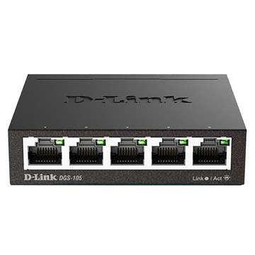 D-Link 友訊科技 5埠 Gigabit 桌上型網路交換器  DGS-105  1台