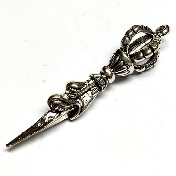 開光藏銀龍頭金剛降魔杵龍頭金剛杵金剛杵普巴杵項鍊(附開光證明)