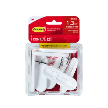 3M 無痕 精巧鐵上鉤 中型 7鉤12膠條