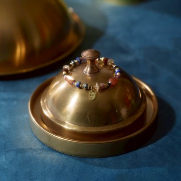 波蘭慢時光｜太陽石青金石鐵膽石手鍊 C1732