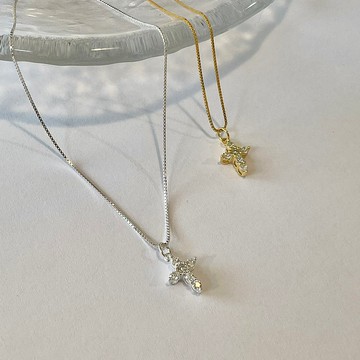 │日常│鋯石十字架 • 微鑲 • 鎖骨鍊 • 純銀項鏈 • 抗過敏