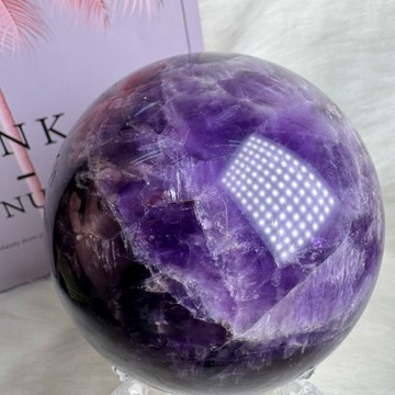 美！天然虎牙紫水晶球 55號1195公克直徑9.6公分🔮虎牙紫水晶球 夢幻虎牙紫水晶球 招財 趨吉避凶 開 A2746