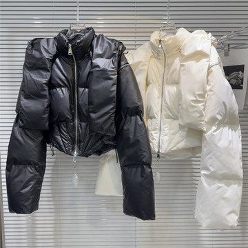 大眼睛2025冬季新款辣妹圍巾領連帽保暖面包服棉服棉衣棉外套女