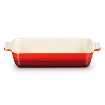 LE CREUSET -瓷器長方烤盤26cm (櫻桃紅-無盒)