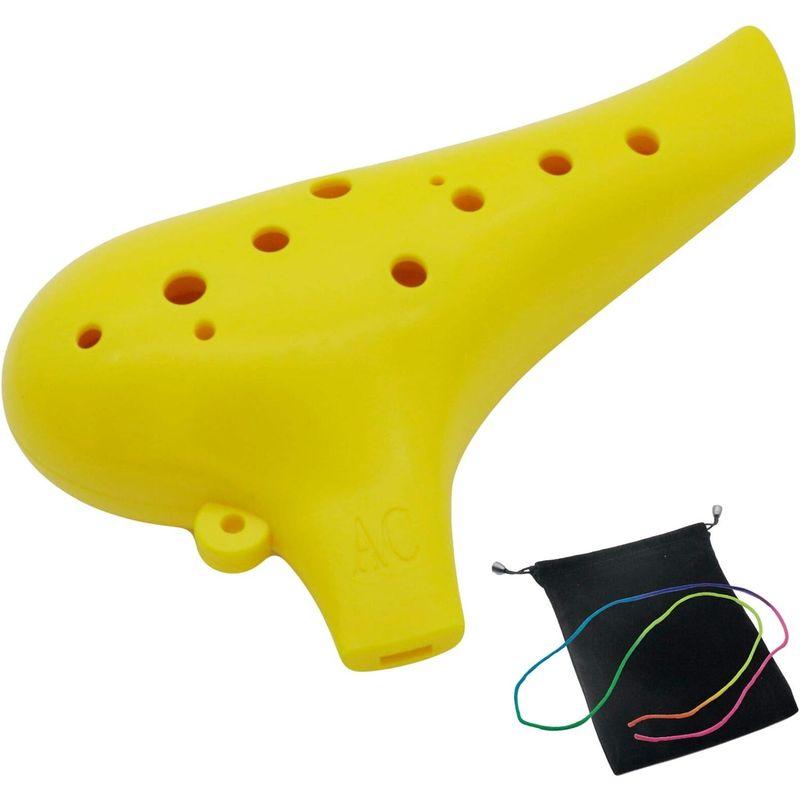 オカリナ 楽器 12穴 アルトプラスチック C調 AC Ocarina 吹奏管 樹脂 (イエロー)