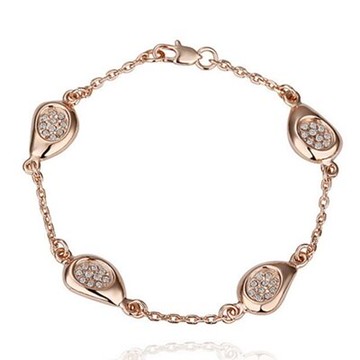 純銀手鍊 鍍18K金鑲鑽手環-精美細緻鑲鑽優雅母親節生日情人節禮物女飾品73cd7【獨家進口】【米蘭精品】