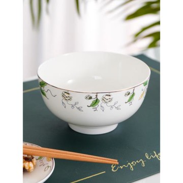 骨瓷碗米飯碗面碗家用湯碗陶瓷簡約創意4.25/4.5/5/6英寸奧碗瓷碗