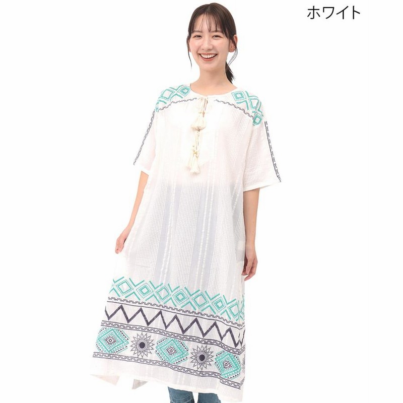 サラマリカ ヌキテパ カフタン ロングワンピース 刺繍 タッセル Cotton Gauze Long Dress | Pasand by ne Quittez pas | パサン