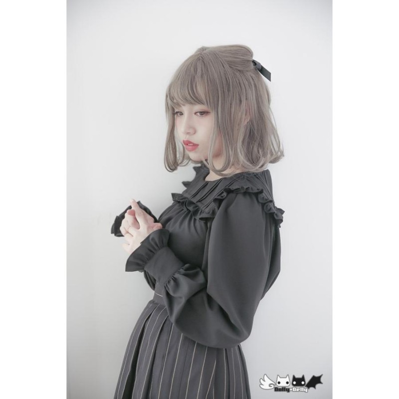 ロリータ服 Dolly Delly リボンつけ襟付き ブラウス 長袖 レディース