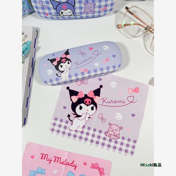 庫洛米眼鏡盒兒童女孩卡通款學生眼鏡盒便攜抗壓眼鏡盒二次元小巧-Misaki精品