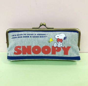 【震撼精品百貨】史奴比Peanuts Snoopy ~SNOOPY珠扣鉛筆盒/筆袋-灰#10496