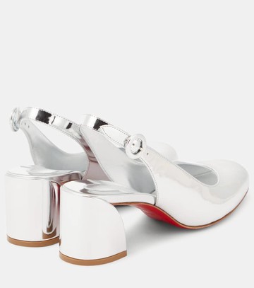 Christian Louboutin So Jane Sling metallic leather slingback pumps