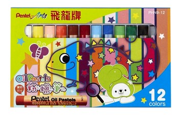 Pentel 飛龍 PHN9 12色粉蠟筆 /盒〖PHN9-12〗