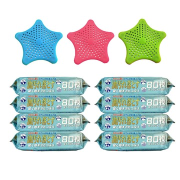 日本廚房油污清潔擦拭巾 濕擦抹布8盒（每盒80抽）+送防堵塞過濾網3片 去污清潔濕巾