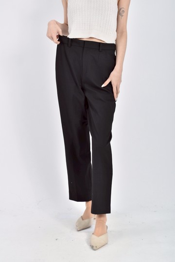 (M) uniqlo高腰質感西裝素面黑色長褲