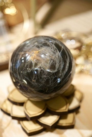 一圖一物 黑太陽晶石球 晶石擺件 家居擺設 風水