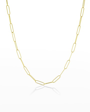 Yellow Gold Paperclip Chain, 18"L
