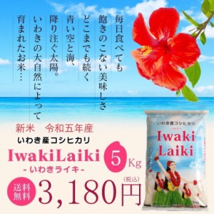 新米 米 お米 こめ 5kg 令和5年産 Iwaki Laiki いわきライキ 5Kg 送料無料 いわき産 コシヒカリ 