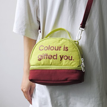 多巴胺洗漱化妝收納包 可愛多口袋手提包 保齡球包 青提椰子L碼