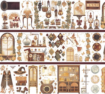 魔女屋 不思議な童話絵本 PET 古銅金 10米卷 台灣製 巨畫幅