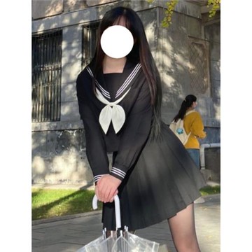正版基礎款jk制服裙日系不良水手服學院風黑白三本中間服班服套裝