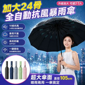 🔥台灣現貨🔥24骨黑膠自動傘 加大12K 雨傘 摺疊傘 UV傘 自動雨傘 加厚雨傘 大雨傘 晴雨兩用傘 遮陽傘7