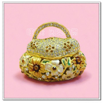 桌面擺設裝飾品創意家庭用品金屬模型擺件 鮮花手提包 3色可選