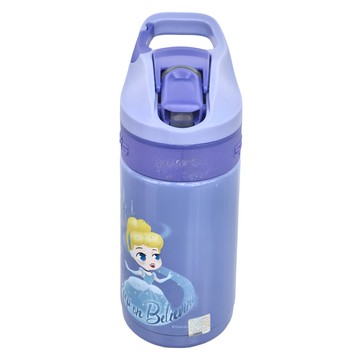 Disney 迪士尼 兒童寬口吸管不銹鋼運動水壺 450ml  仙杜瑞拉  1個