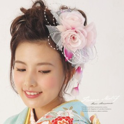 売れ筋 成人式 髪飾り 成人式の髪飾り パウダーオレンジ レース ラインストーン パール 日本製 花 フラワー ヘアアクセサリー 髪留め 和装 大特価アウトレット Design Tours Com