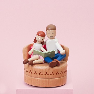 【溫馨情侶沙發】轉身音樂盒 情人節禮物 | Wooderful life