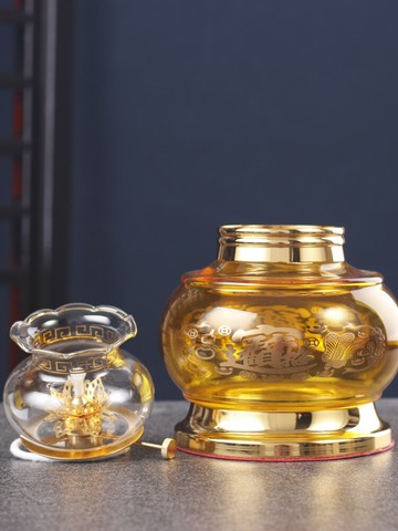 耐高溫油燈酥油供佛燈家用供燈佛前長明燈蓮花燈佛供燈防風燈 雙11全館免運