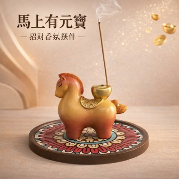 🐎新年快樂🧡快速出貨【COZY PLUS+】馬上有錢開運擺件線香3件組 JAN07#CAT164 生日禮物 開業禮物 開運 招財 喬遷禮物 交換禮物