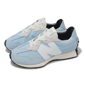 New Balance 休閒鞋 327 中童 寬楦 藍 白 麂皮 拼接 小朋友 NB PH327BS-W