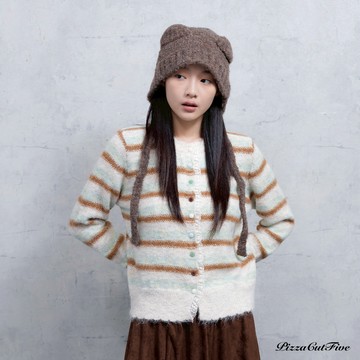 [兩件990]可愛小熊耳朵造型護耳毛線帽 PizzaCutFive PCF253630011