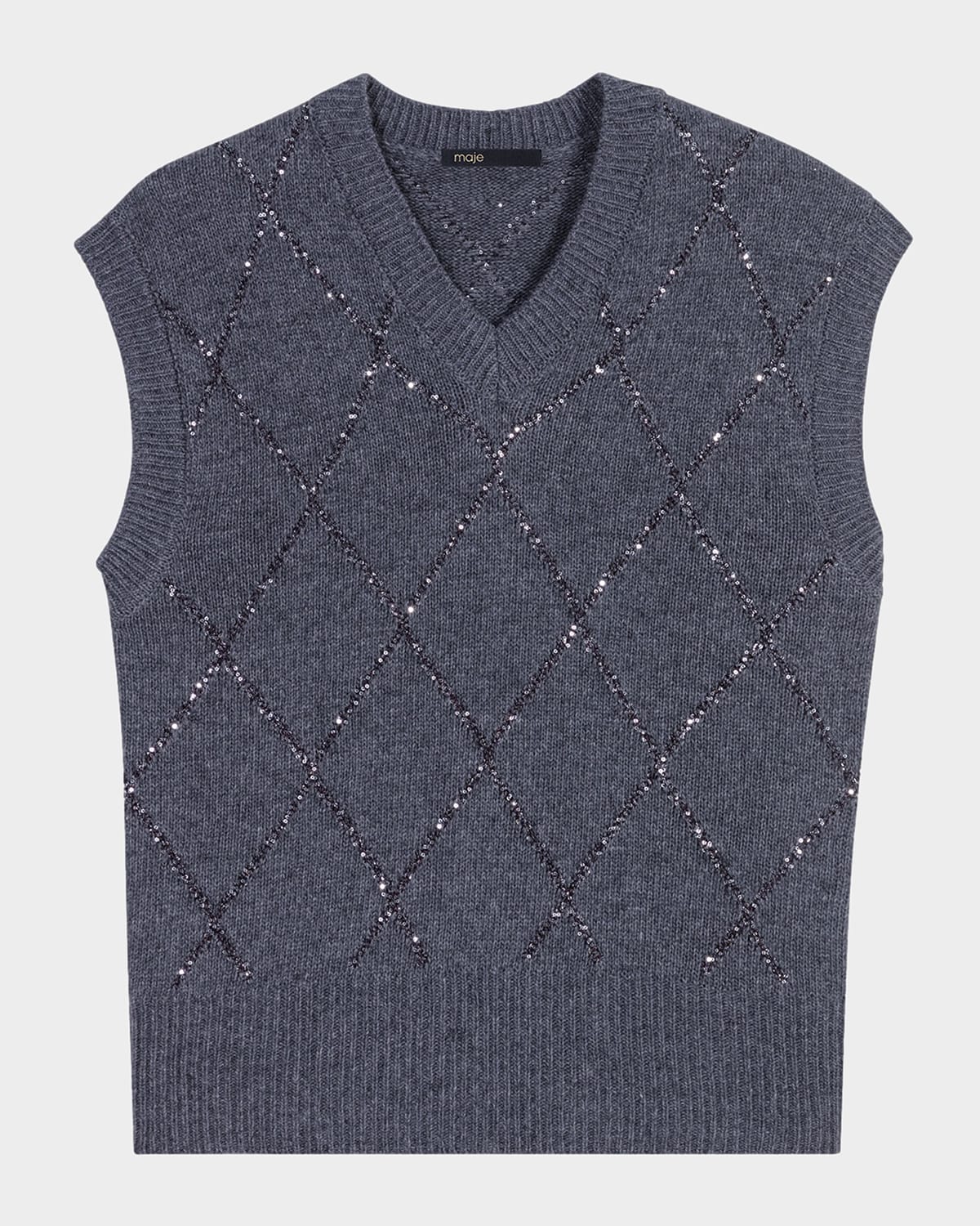 Mipa Sequined Diamond Sweater Vest