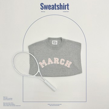 女孩英字針織背心-灰【KT223326】