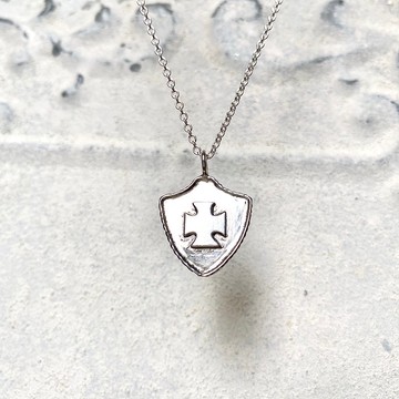 MIH 金工首飾 | 信心十架盾牌 雙面設計純銀項鍊 Shield necklace