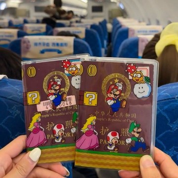 🌞包包優選寶藏品🌟🌟日本任天堂馬里奧護照夾可愛卡通PVC透明旅行機票證件便攜保護套🌞