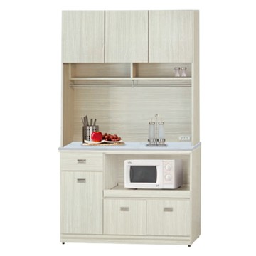 文創集 吉曼3.9尺岩板&石面拉盤高餐櫃組合(二色可選)-116x45x198cm免組