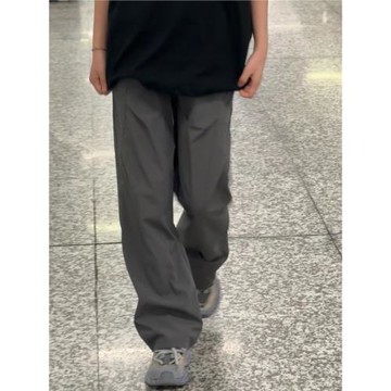 美式速干降落傘兵褲男女春夏新款寬松直筒褶皺休閑褲涼感闊腿褲子