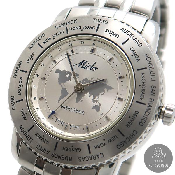 最新情報 MIDO SWISS メンズ SS クォーツ 5200 GMT ワールドタイマー 時計