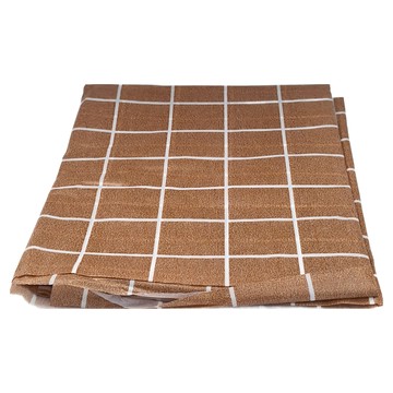 防水方格桌巾 PVC材質防潮 簡約風格 文青美觀  180 x 137cm  棕色  1組