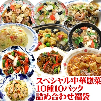 スペシャル中華惣菜10種10パック 詰め合わせ福袋 冷凍食品 中華料理 食べ物 御歳暮 お歳暮