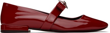 Versace 红色 Gianni Ribbon Patent 芭蕾鞋