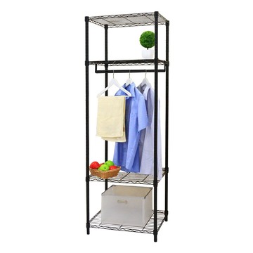 【居家cheaper】45X60X180CM四層吊衣架組(無布套)烤漆黑