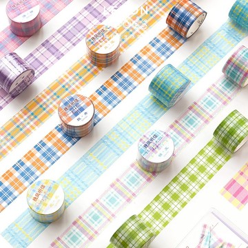 🍋檸檬青🍋特價現貨格紋系列清新文藝格子基礎百搭裝飾紙膠帶39款2.6cm/3cm*3m/5cm*2m貼紙手帳素材
