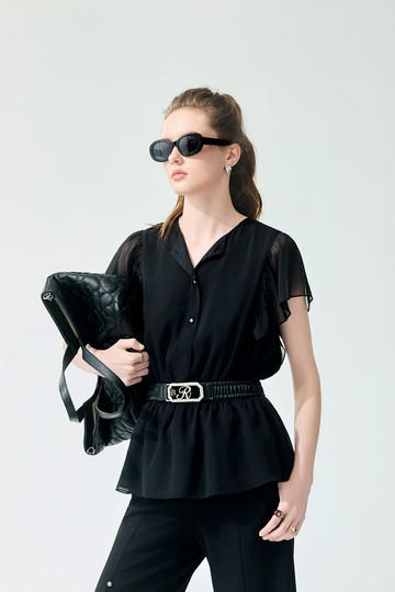 楊柳雪紡短袖型單品上衣