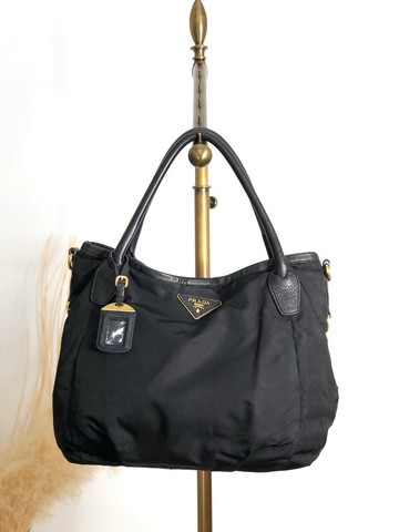 【日本直送 名牌中古包】PRADA 普拉達 側背包 黑色 品牌標誌 尼龍 2WAY vintage 古董 jwasar